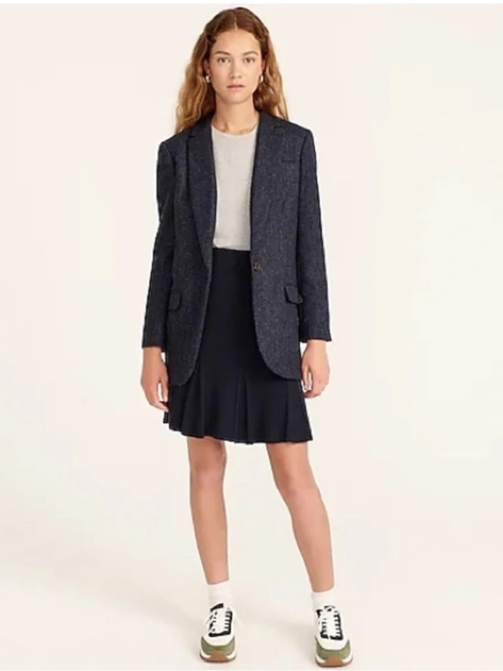 JCREW Alfie blazer in navy English wool herringbone
